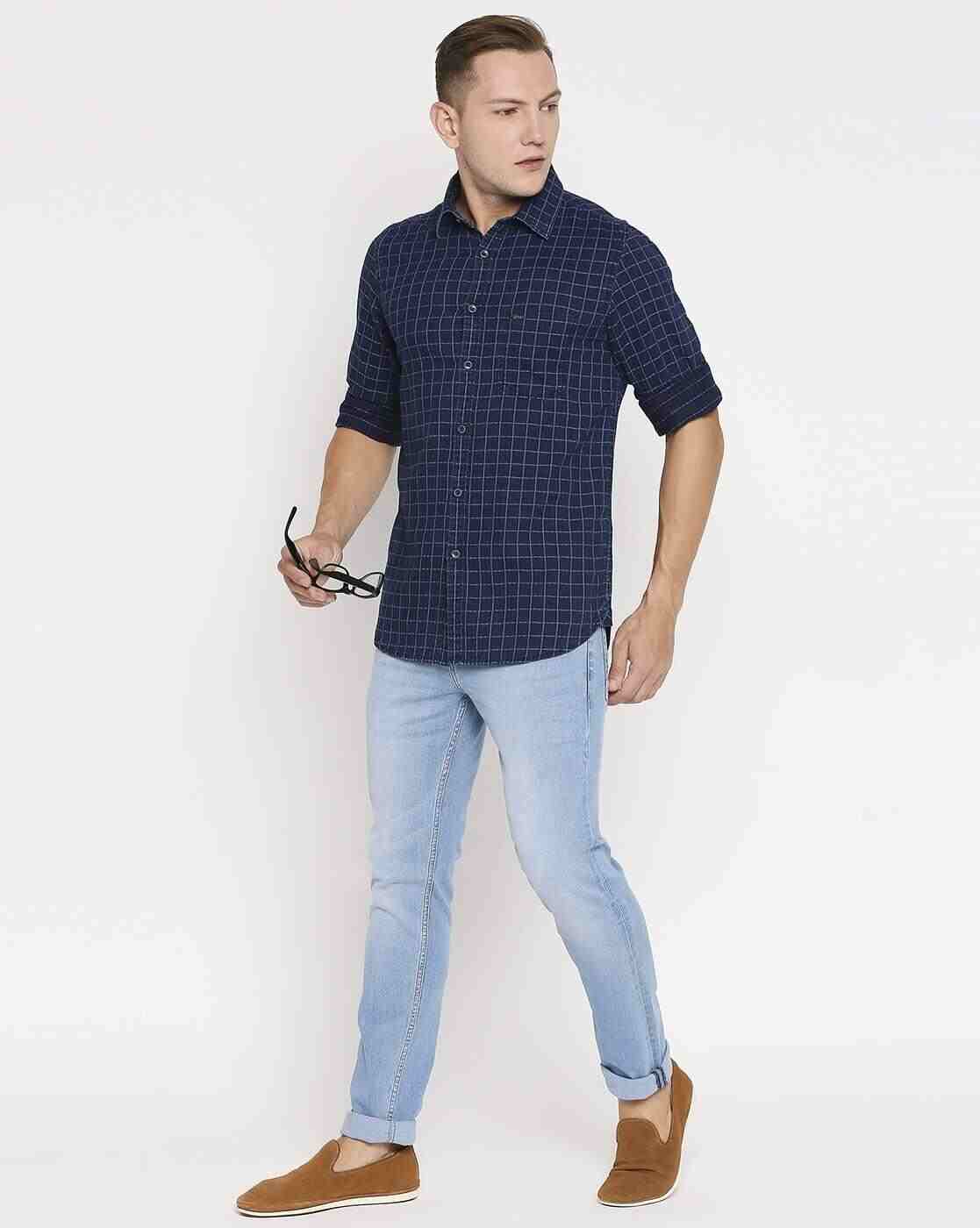 Lee Cooper | Checked Cotton Shirt with Patch Pocket|3