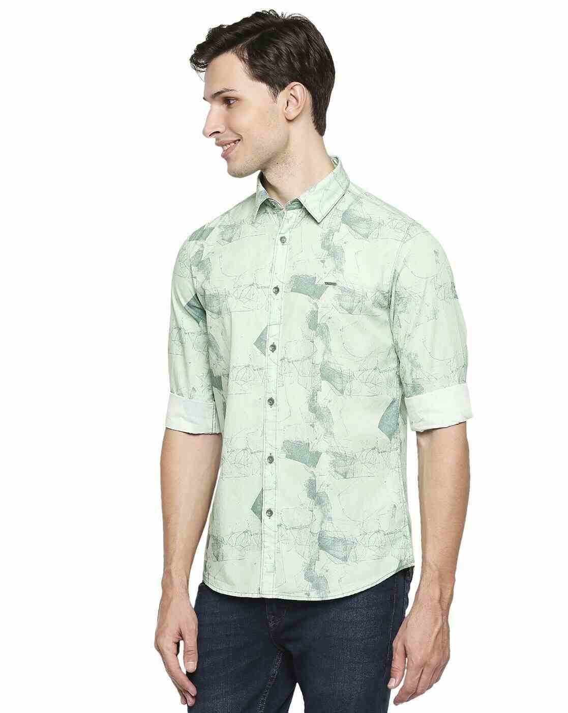 Lee Cooper | Printed Shirt with Patch Pocket|1