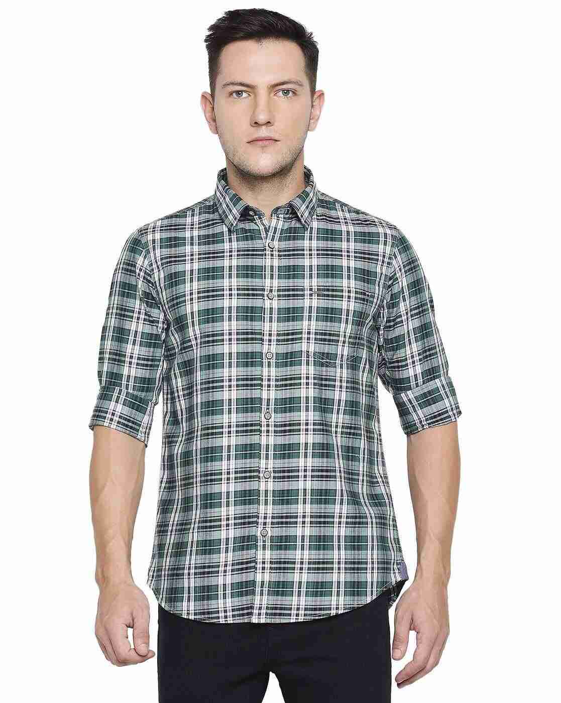 Lee Cooper | Checked Cotton Shirt with Patch Pocket|0