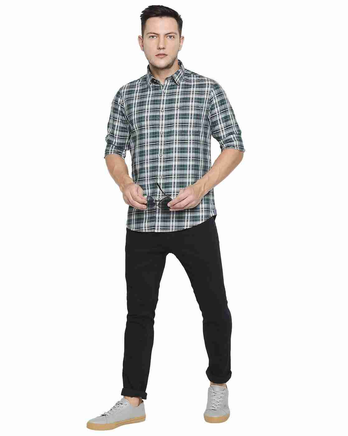 Lee Cooper | Checked Cotton Shirt with Patch Pocket|3