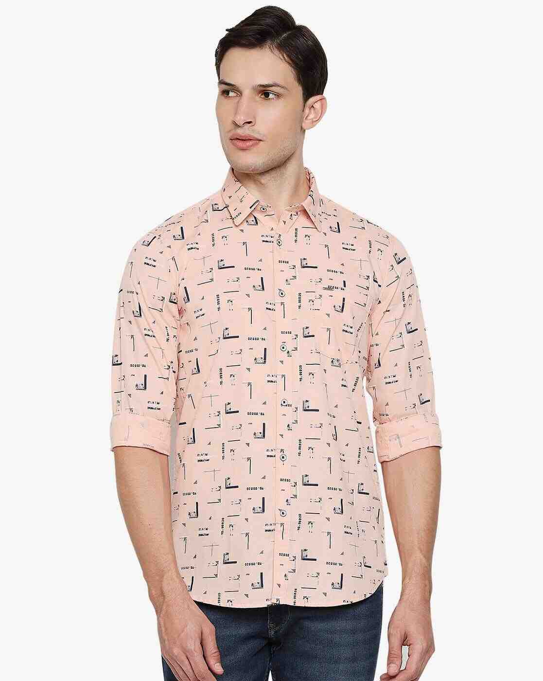 Lee Cooper | Printed Shirt with Patch Pocket|1