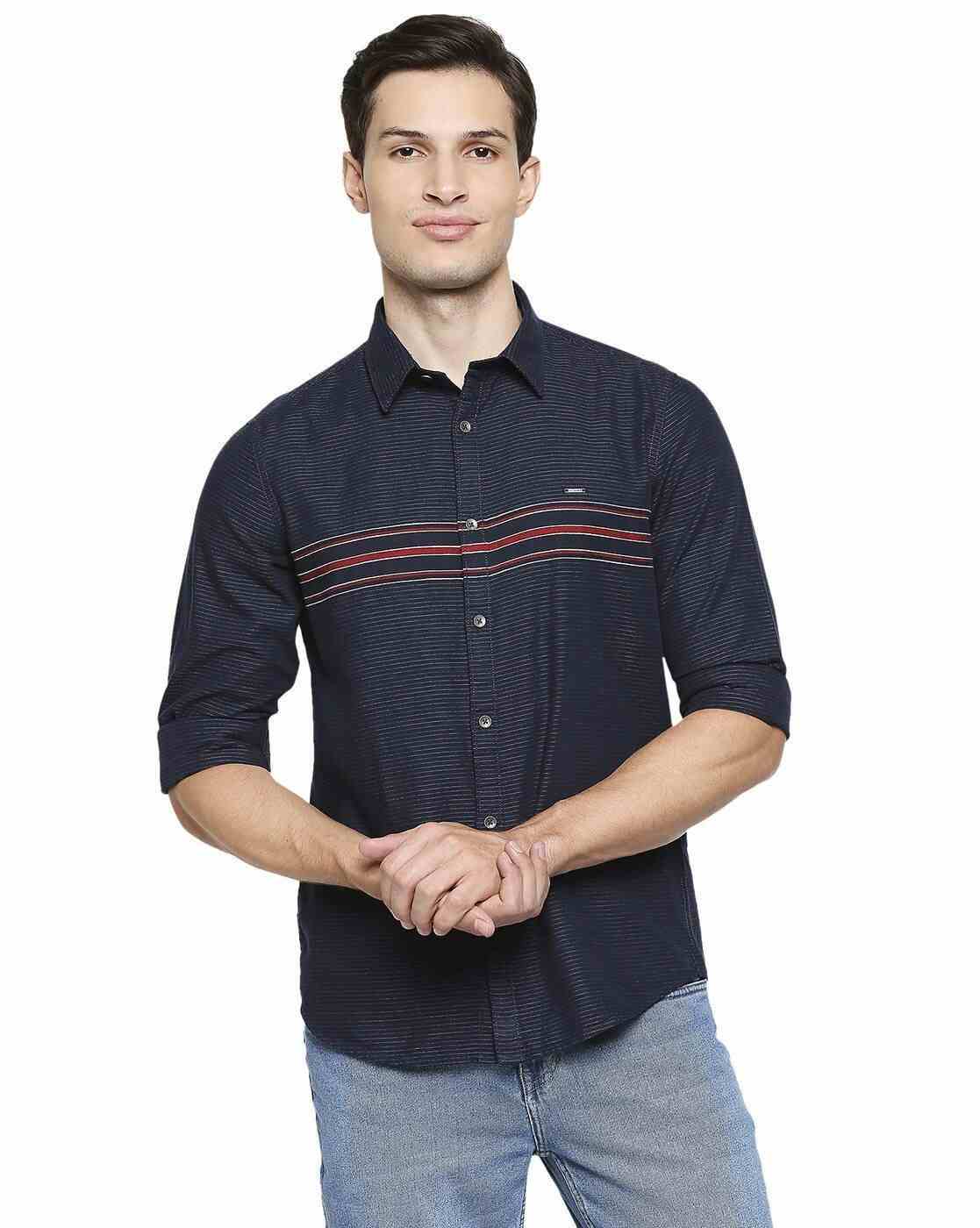 Lee Cooper | Striped Shirt with Contrast Chest Stripes|0