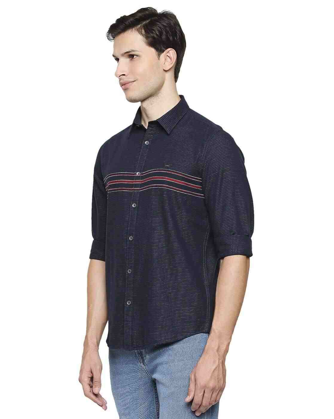 Lee Cooper | Striped Shirt with Contrast Chest Stripes|1