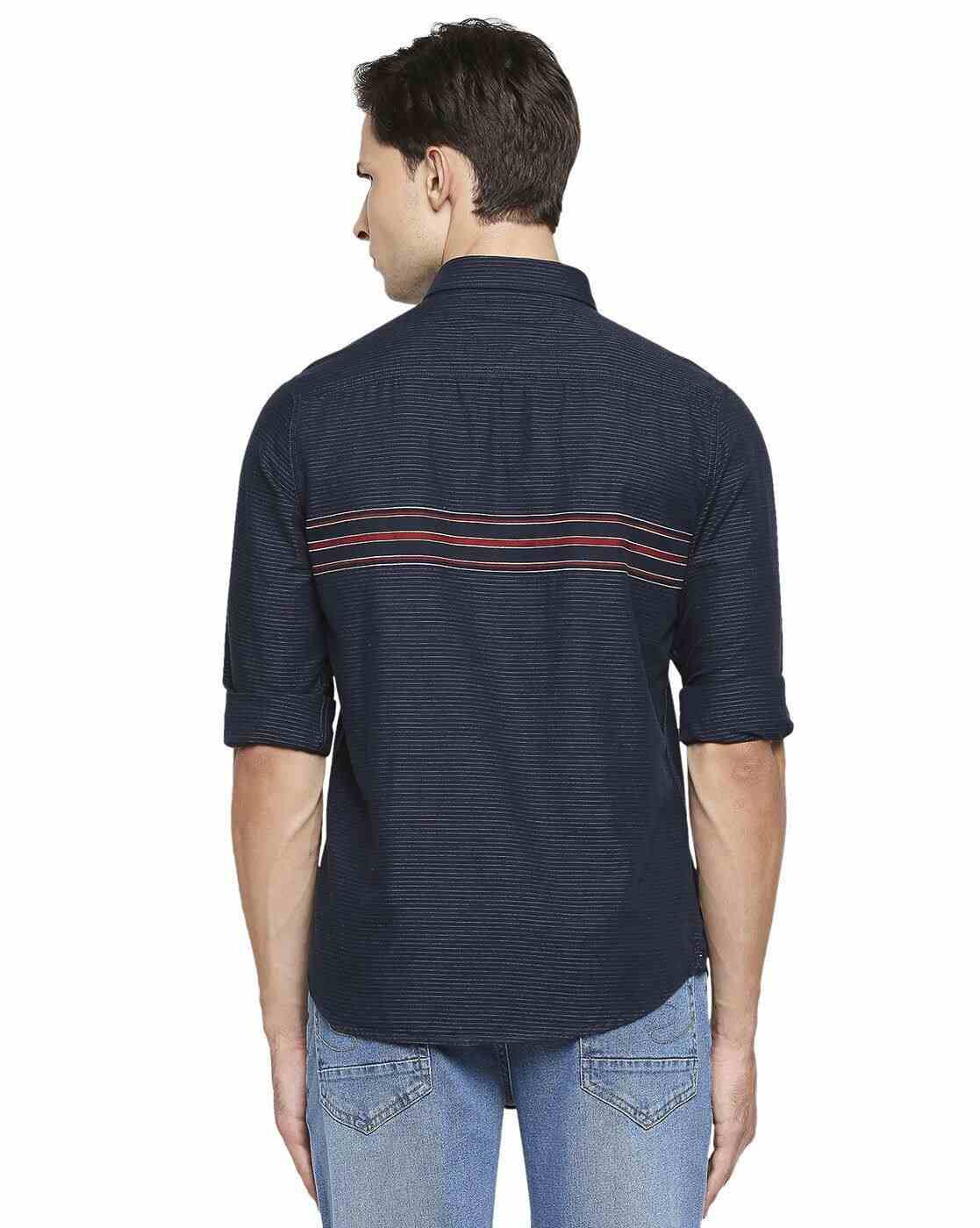 Lee Cooper | Striped Shirt with Contrast Chest Stripes|2