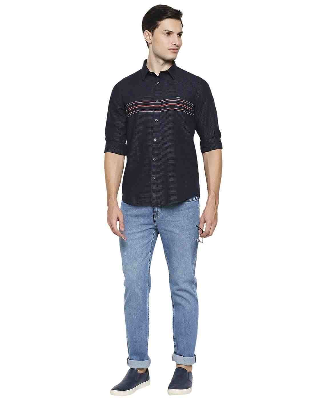 Lee Cooper | Striped Shirt with Contrast Chest Stripes|3