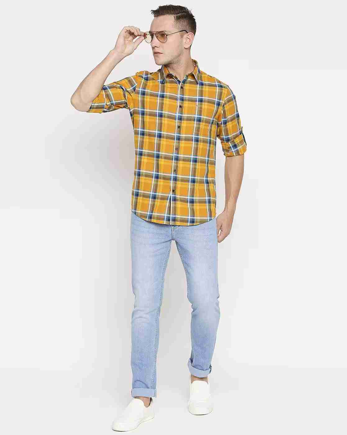 Lee Cooper | Checked Cotton Shirt with Patch Pocket|3
