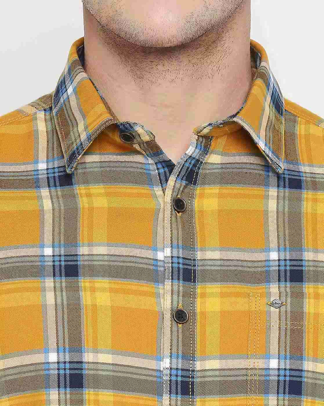 Lee Cooper | Checked Cotton Shirt with Patch Pocket|4