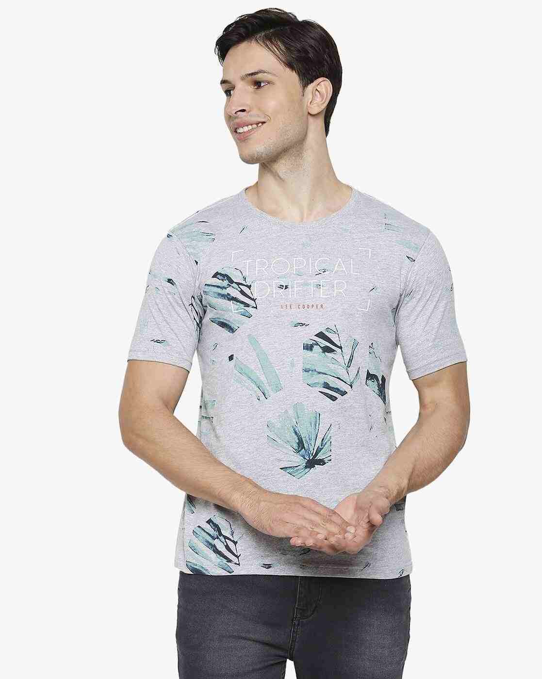 Lee Cooper | Leaf Print Crew-Neck T-shirt|0