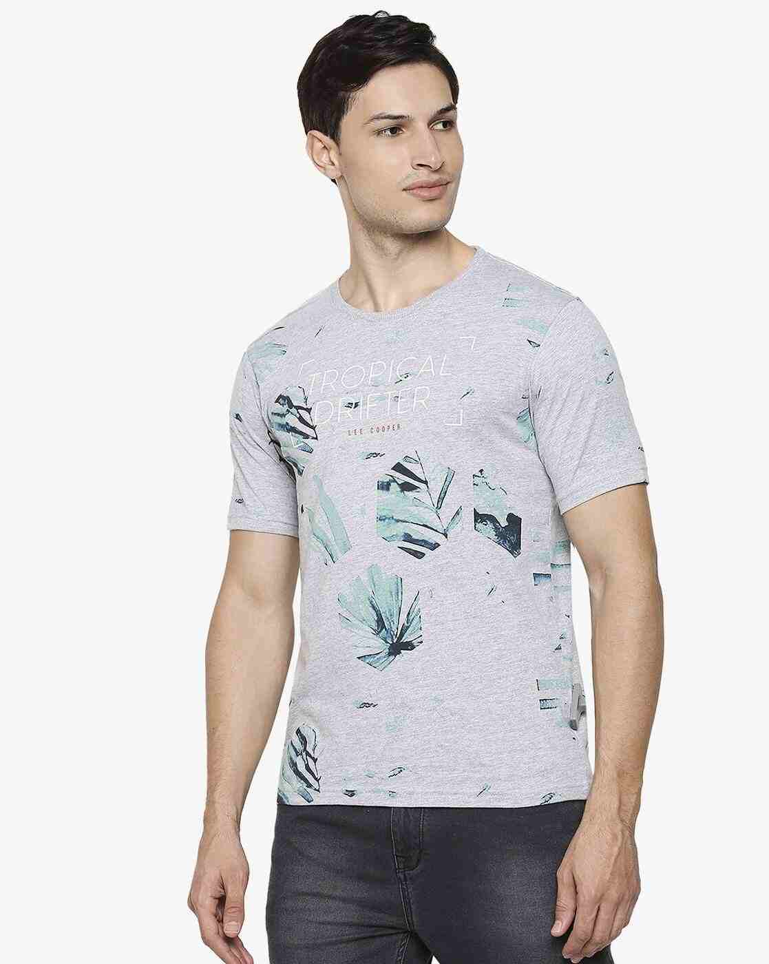 Lee Cooper | Leaf Print Crew-Neck T-shirt|1