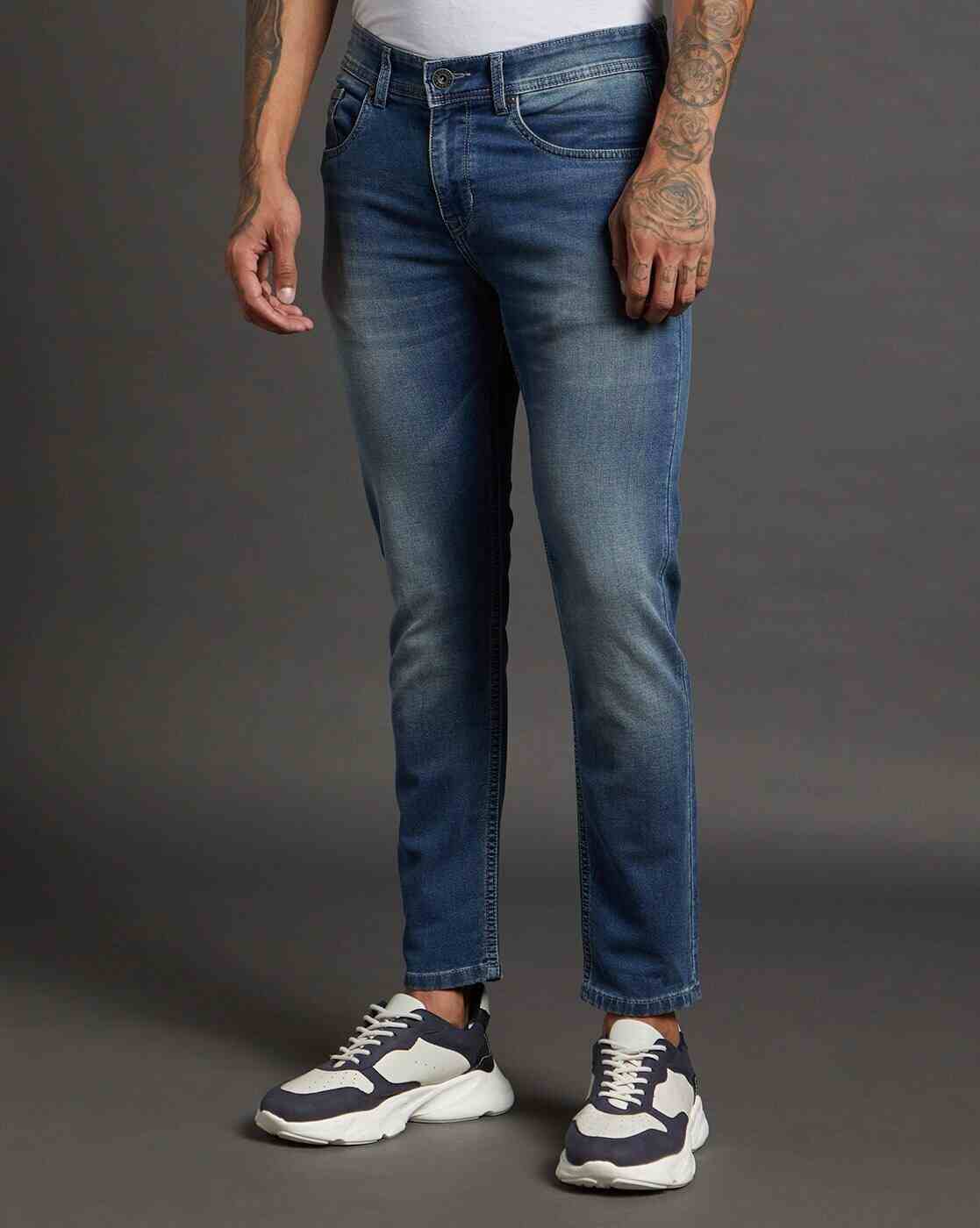 Lee Cooper | Men Stone-Wash Slim Fit Jeans|3
