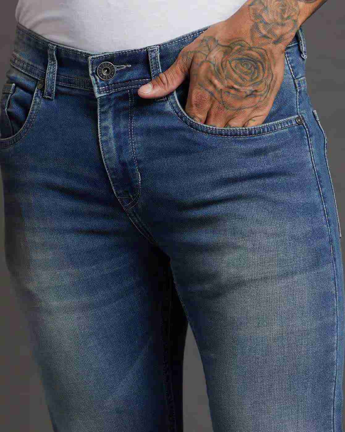 Lee Cooper | Men Stone-Wash Slim Fit Jeans|4