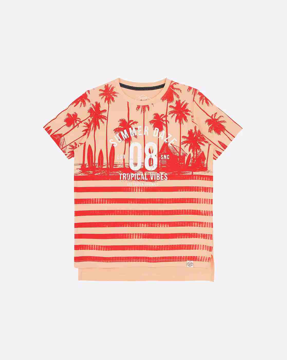 Lee Cooper | Tropical Print Slim Fit Crew-Neck T-Shirt|0