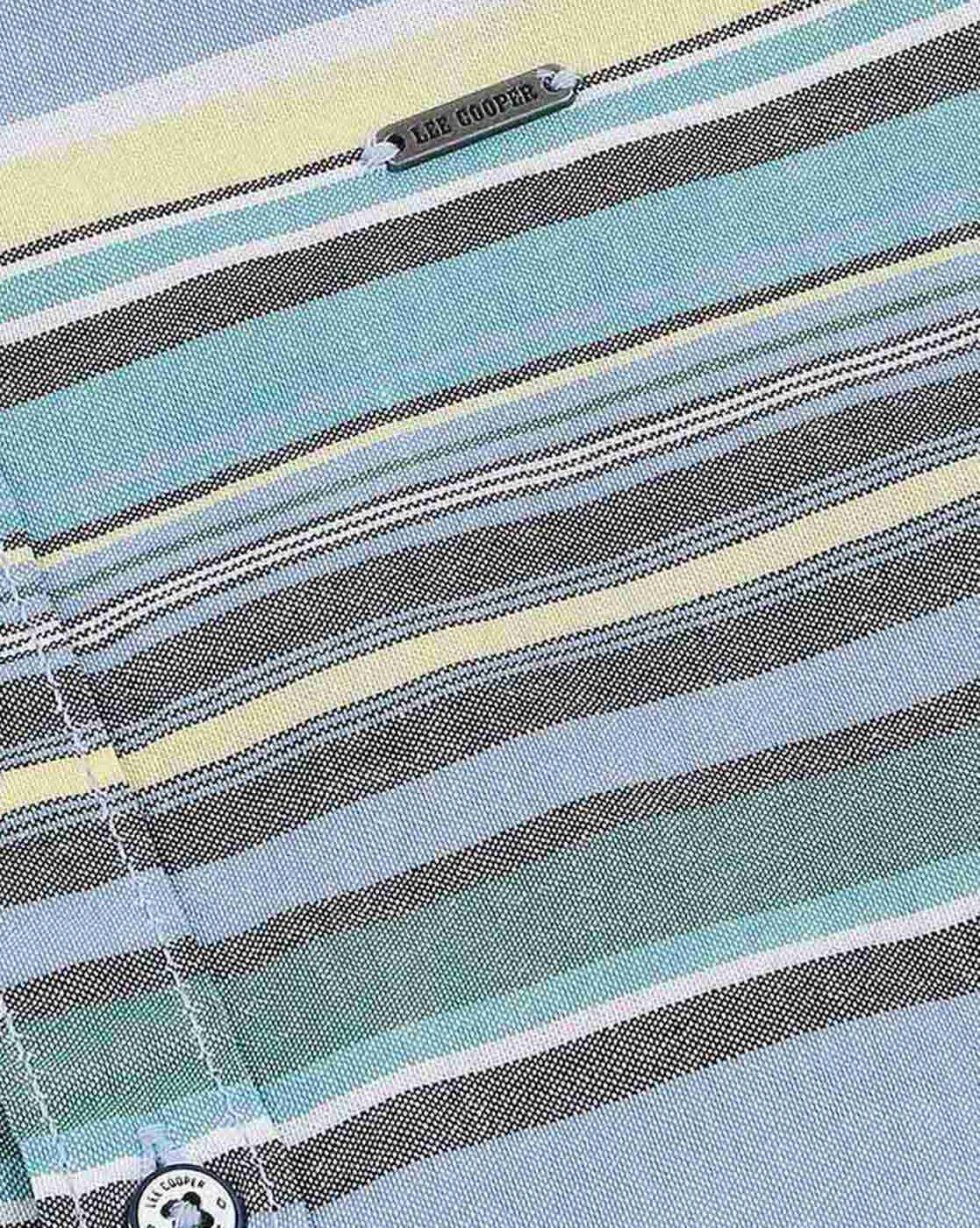 Lee Cooper | Striped Slim Fit Shirt with Curved Hemline|3