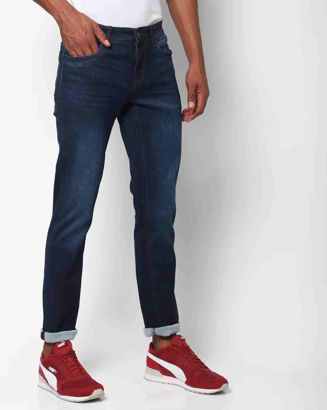 Lee Cooper | Men Lightly Washed Slim Fit Jeans with Whiskers|0