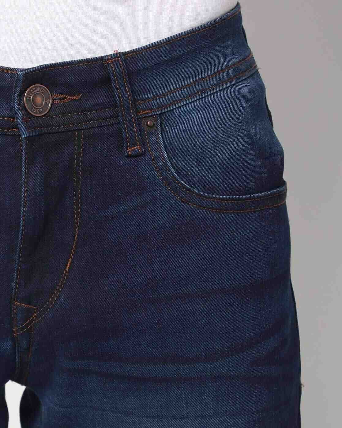 Lee Cooper | Men Lightly Washed Slim Fit Jeans with Whiskers|2