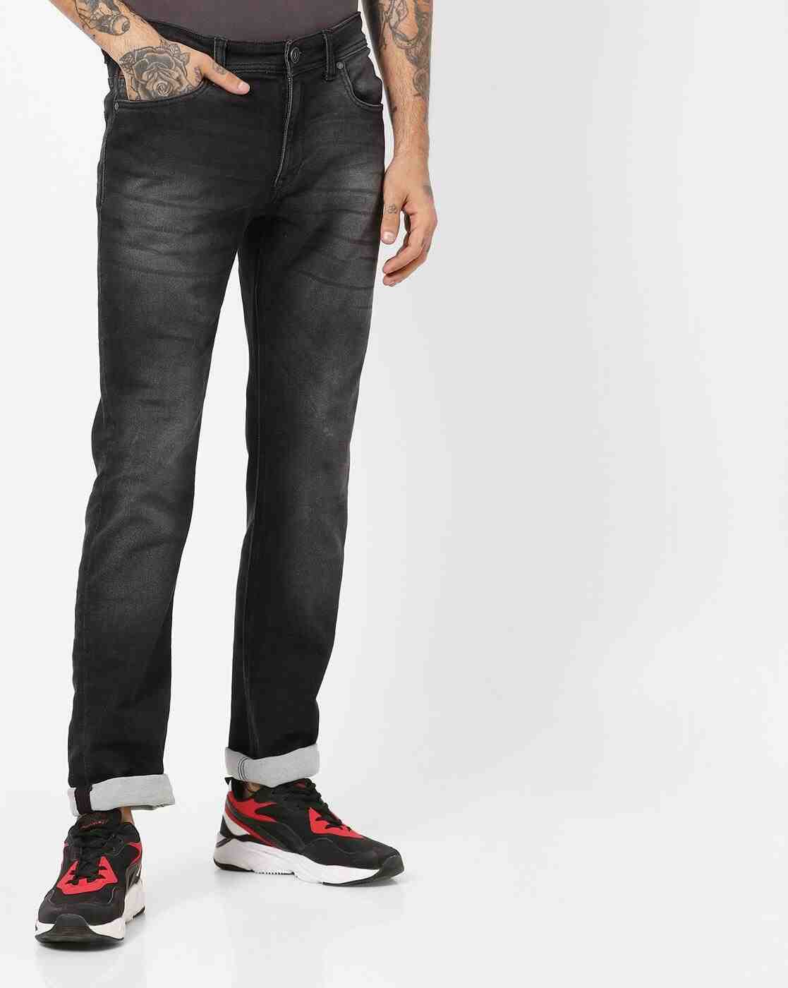 Lee Cooper | Men Washed Slim Fit Jeans with Whiskers|0