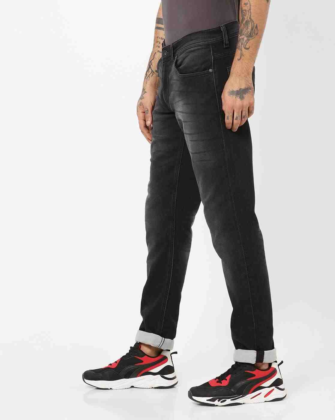 Lee Cooper | Men Washed Slim Fit Jeans with Whiskers|1