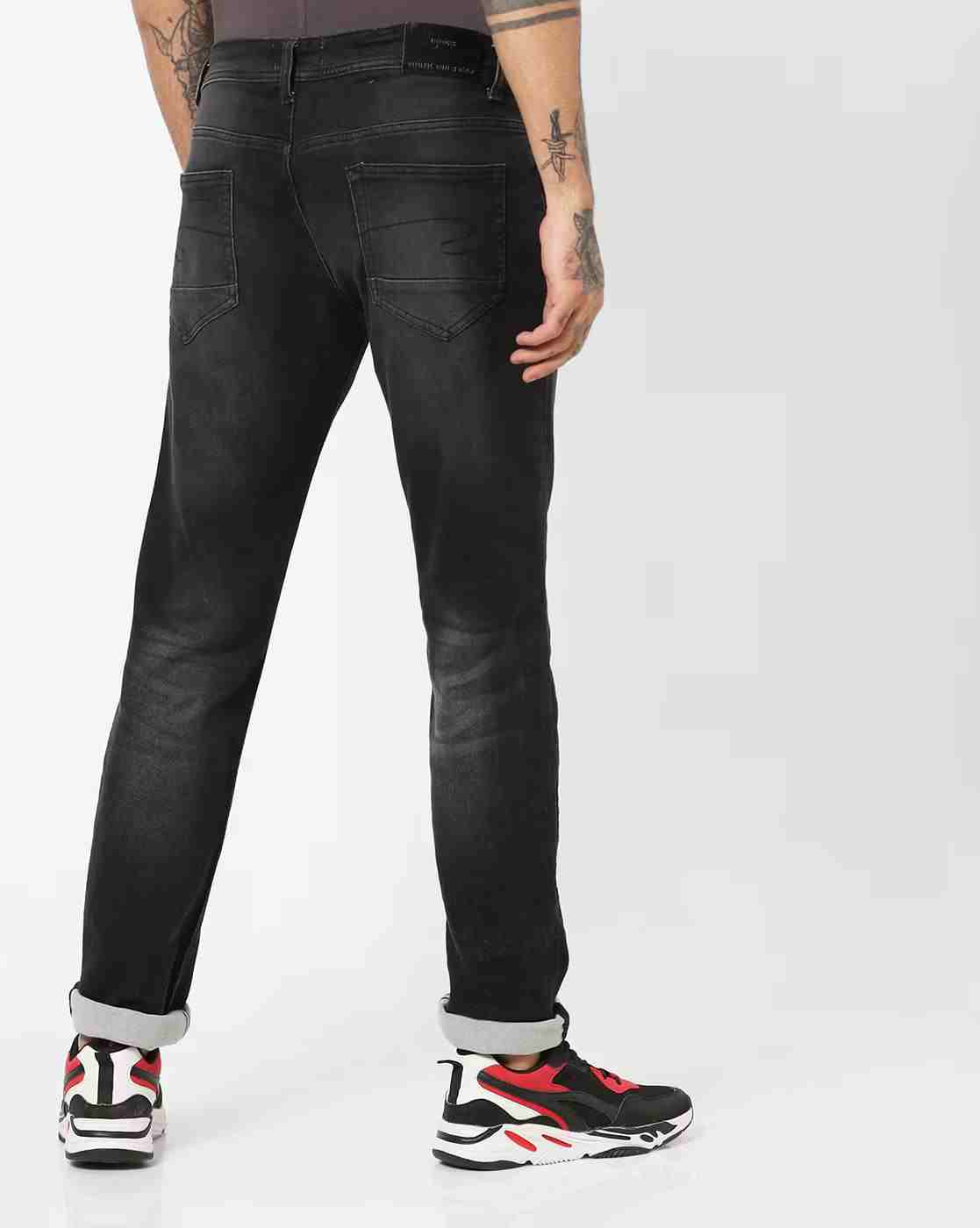 Lee Cooper | Men Washed Slim Fit Jeans with Whiskers|2