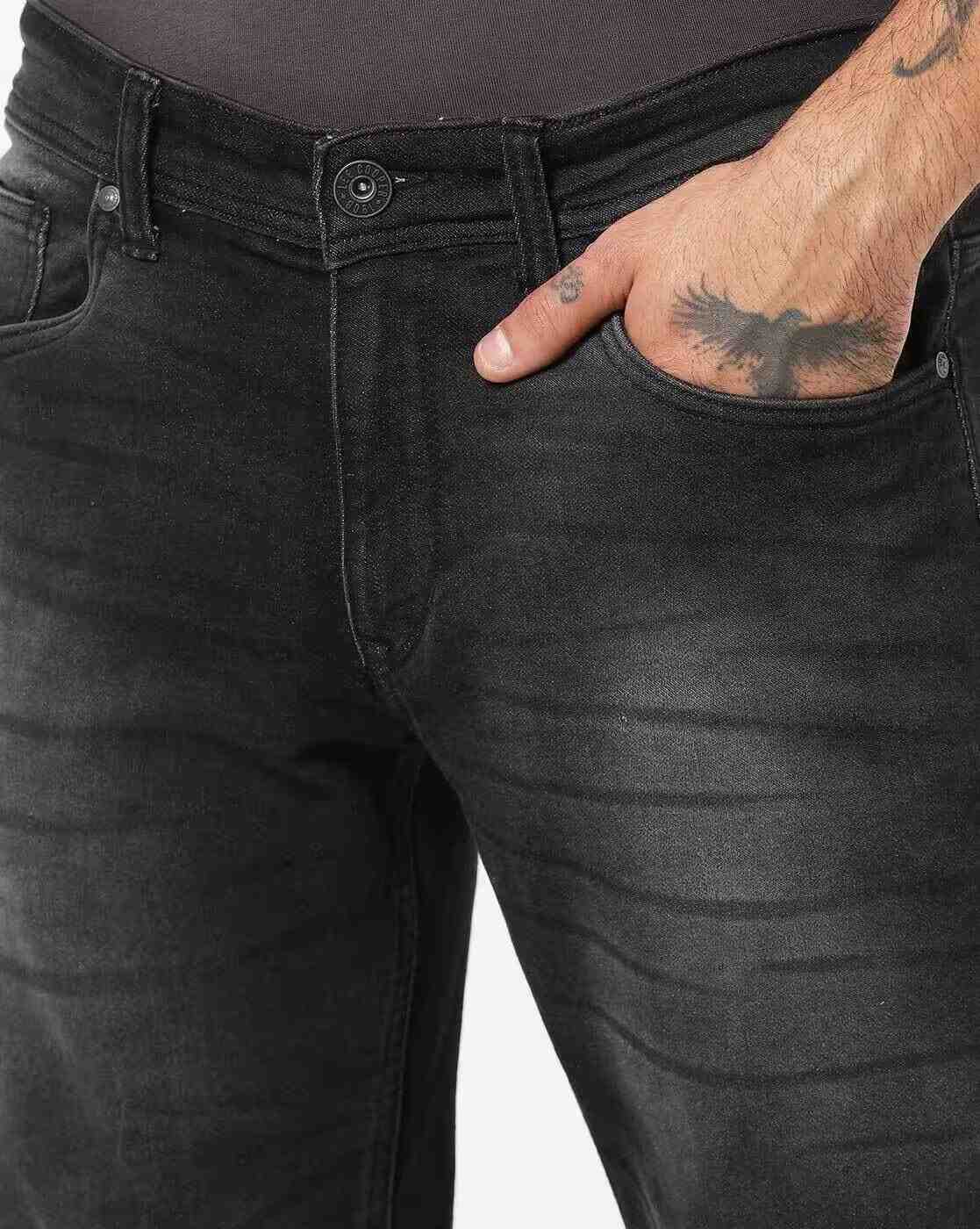 Lee Cooper | Men Washed Slim Fit Jeans with Whiskers|3