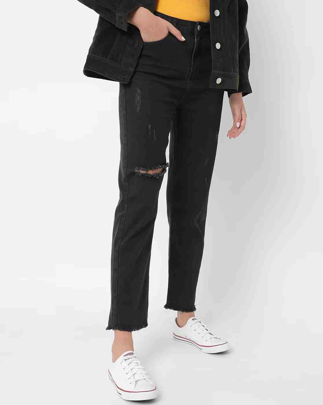 Lee Cooper | Women Distressed High-Rise Straight Jeans|0