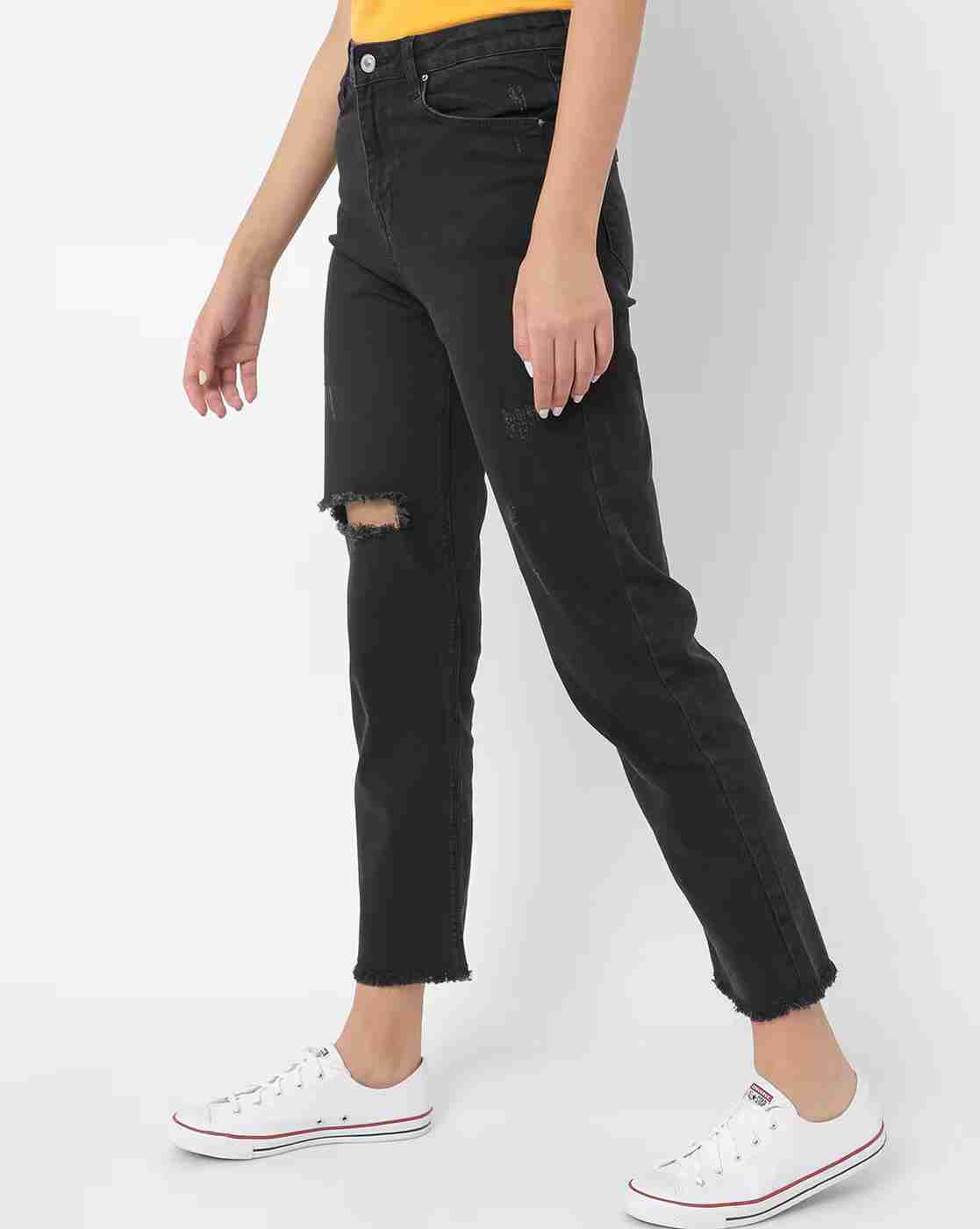 Lee Cooper | Women Distressed High-Rise Straight Jeans|1