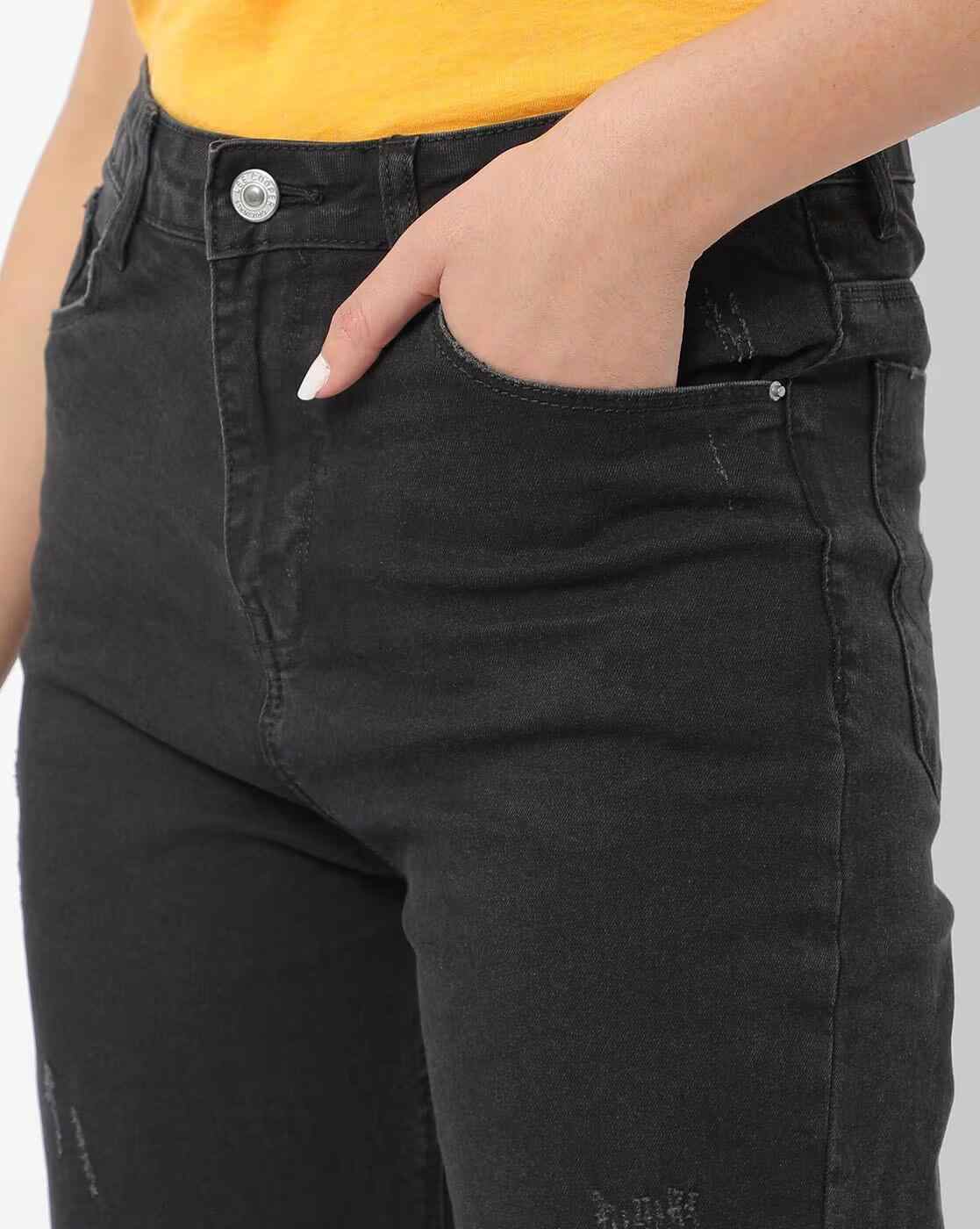 Lee Cooper | Women Distressed High-Rise Straight Jeans|3