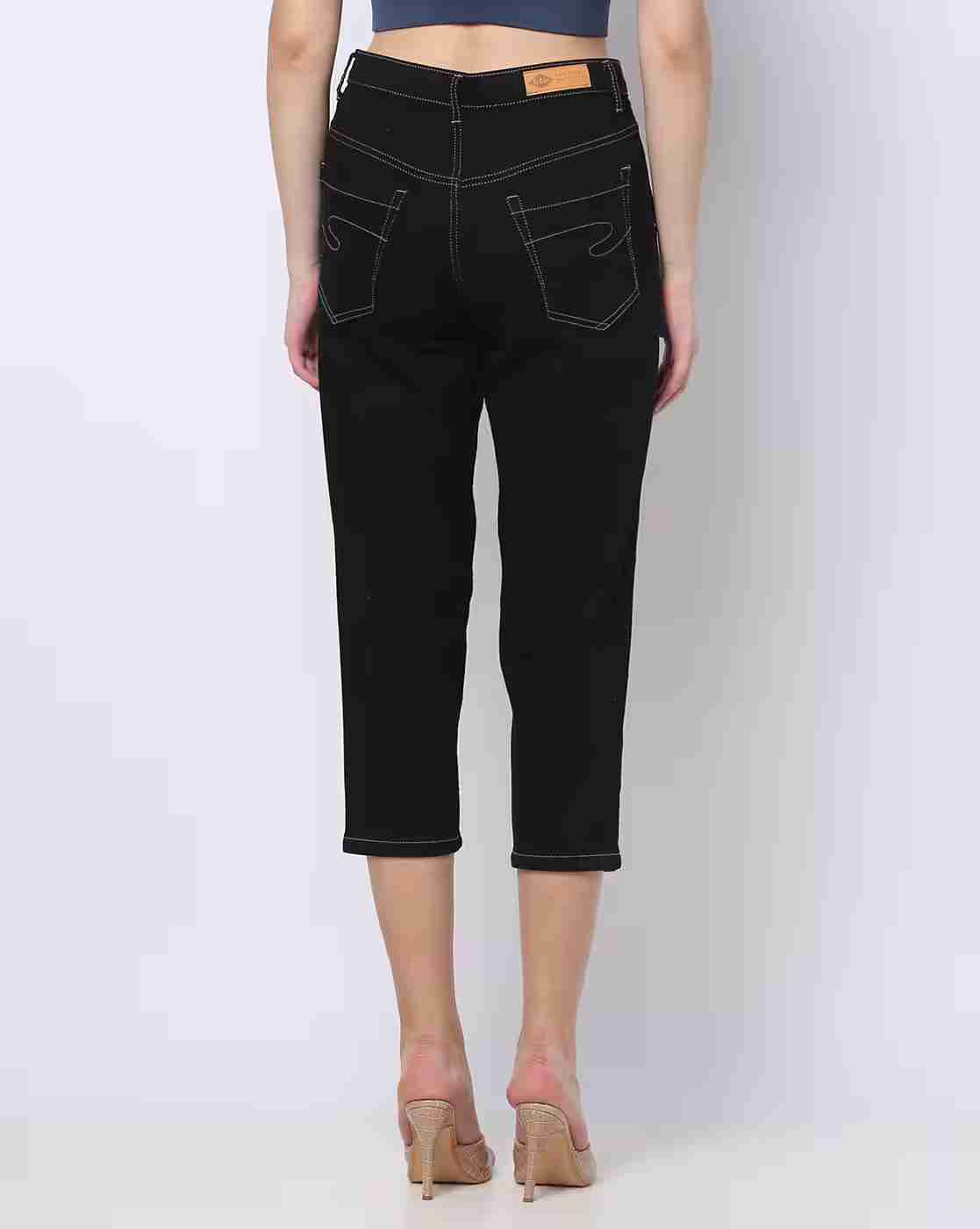 Lee Cooper | Women Panelled Slim Fit Mid-Calf Length Jeans|2