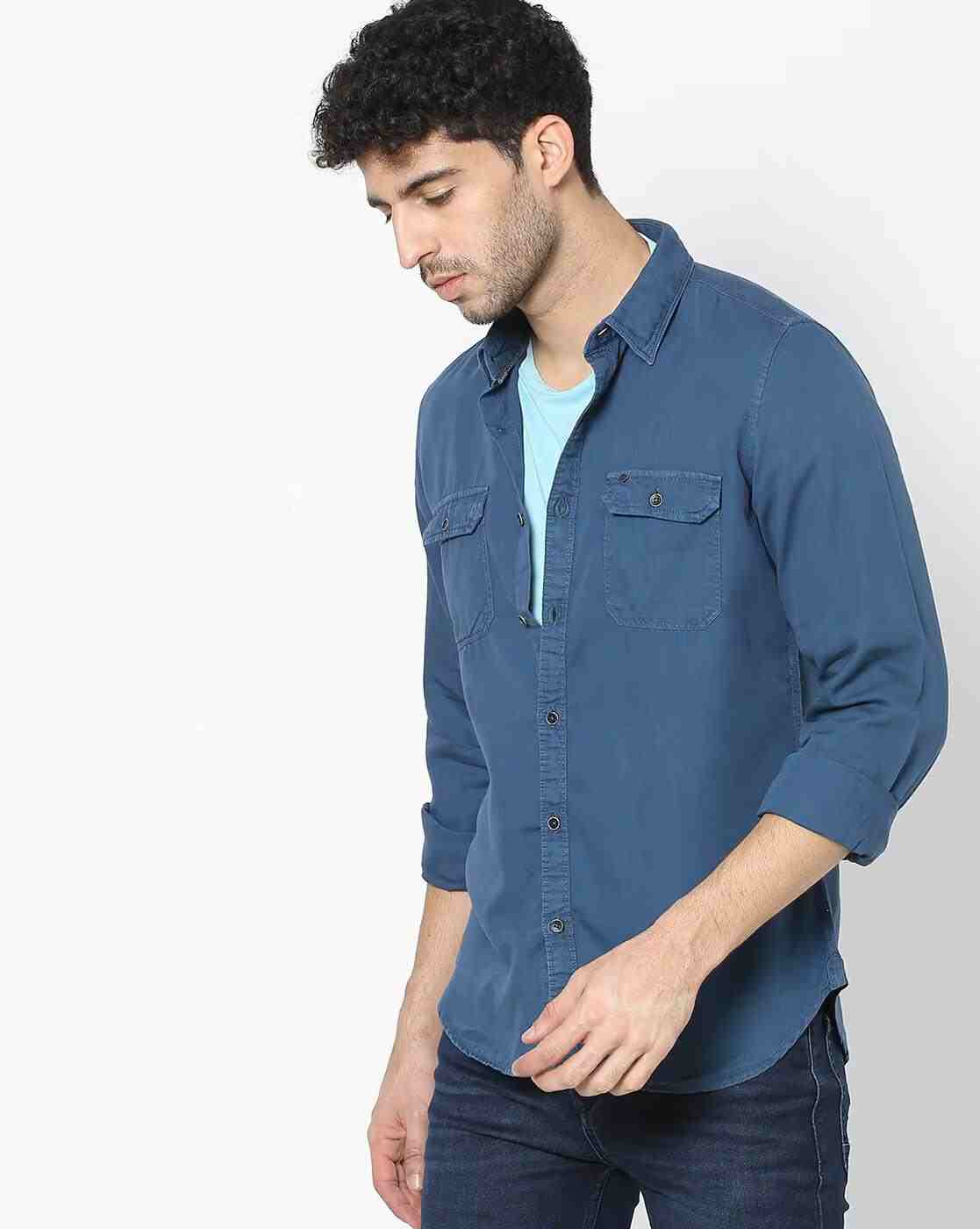 Lee Cooper | Cotton Shirt with Flap Pockets|0