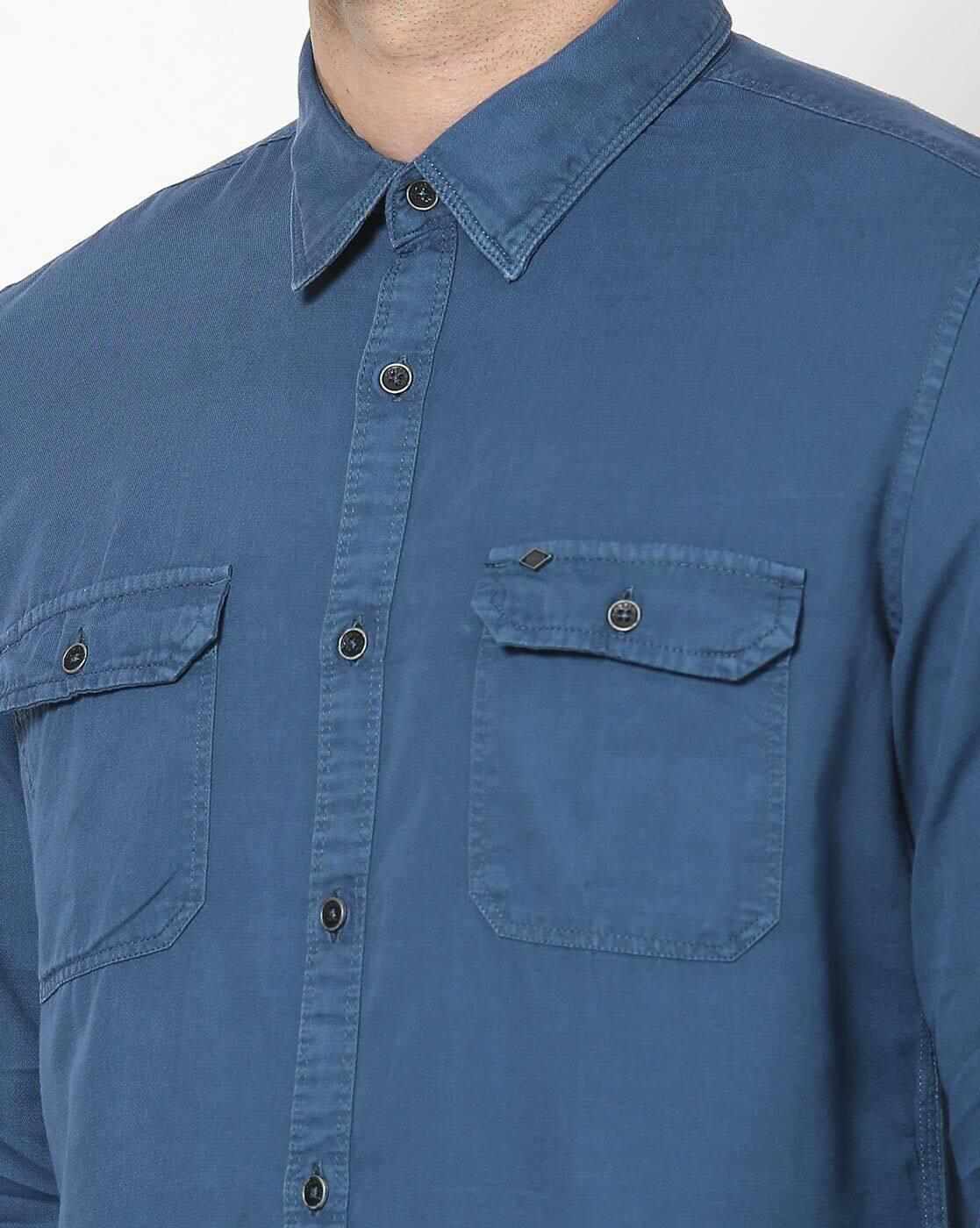 Lee Cooper | Cotton Shirt with Flap Pockets|2