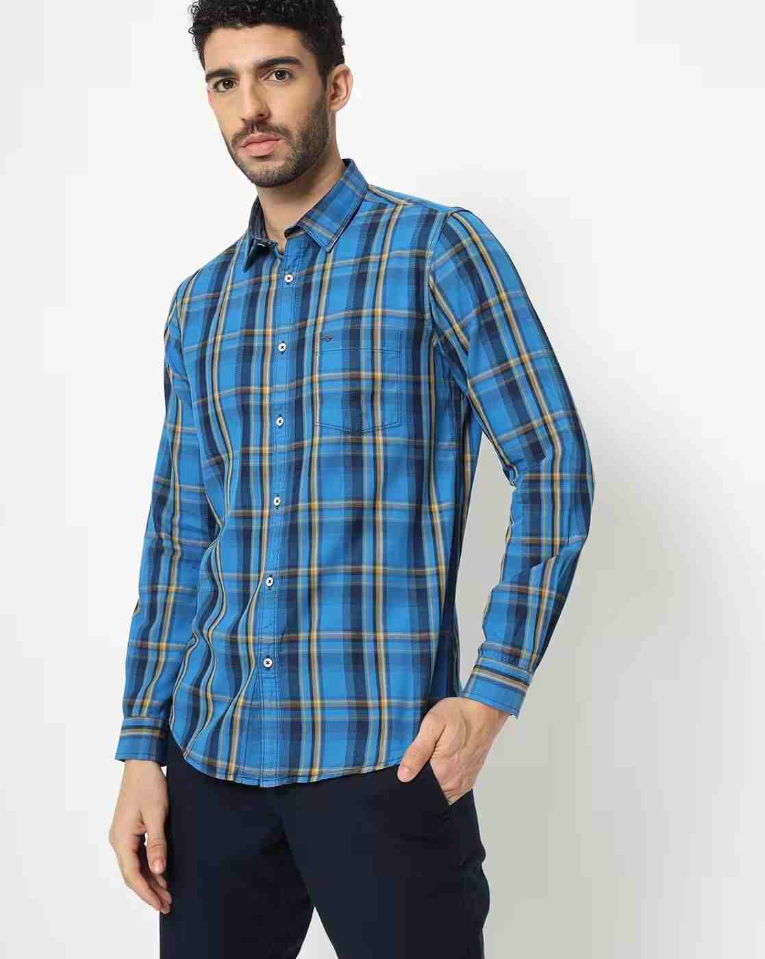 Lee Cooper | Checked Cotton Shirt with Patch Pocket|0