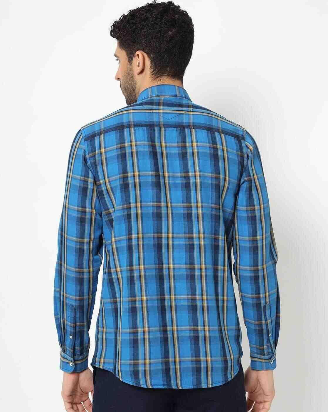 Lee Cooper | Checked Cotton Shirt with Patch Pocket|1