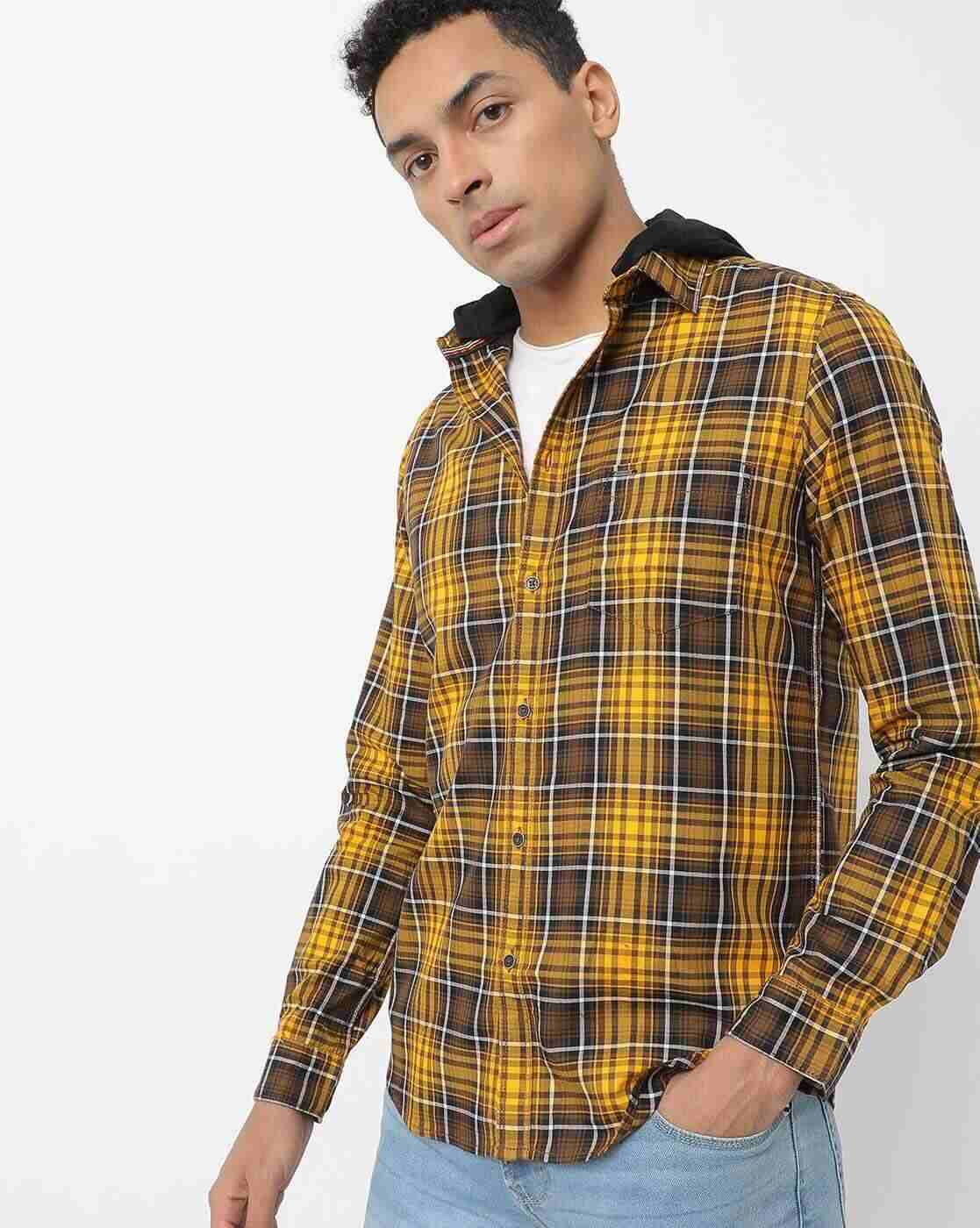 Lee Cooper | Checked Hooded Shirt with Patch Pocket|0