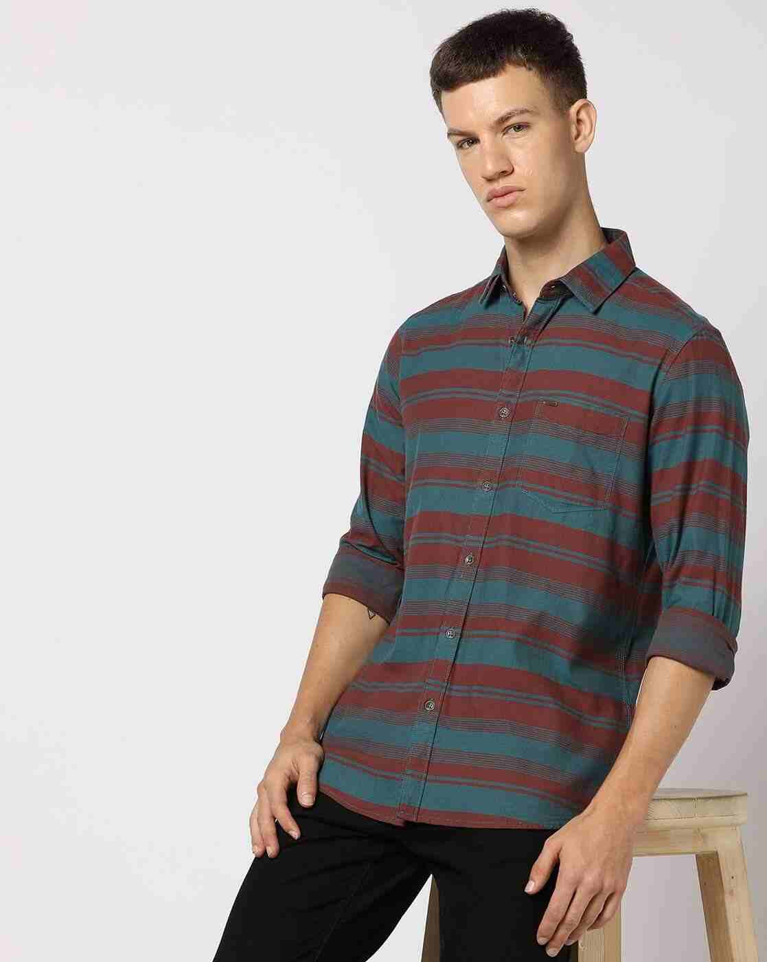 Lee Cooper | Men Striped Regular Fit Shirt|0