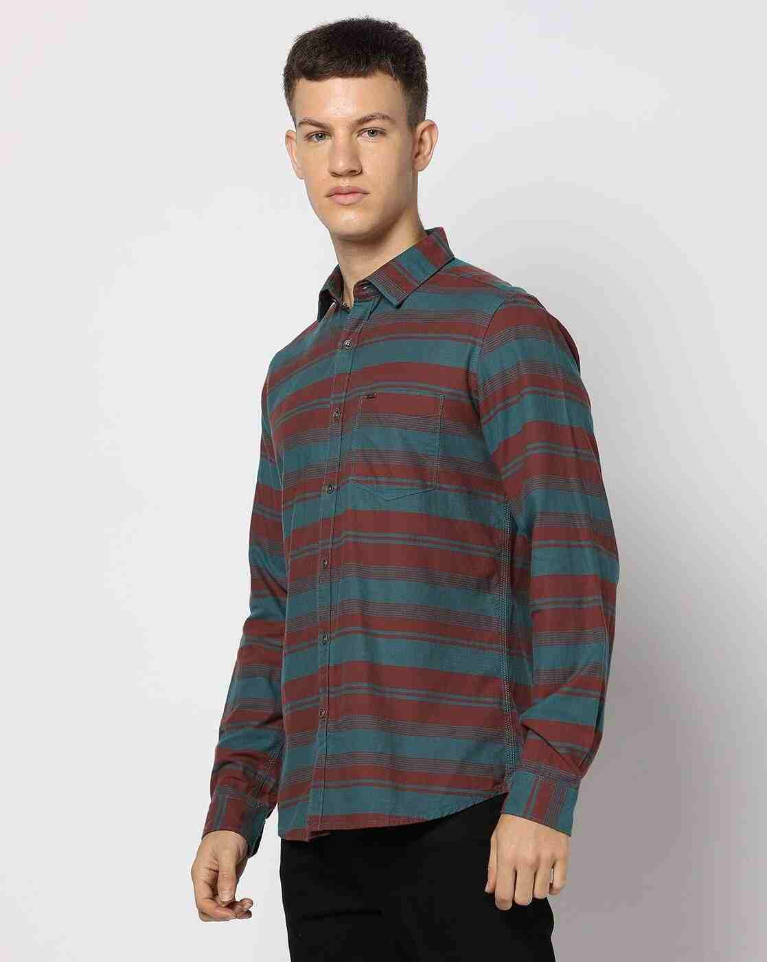 Lee Cooper | Men Striped Regular Fit Shirt|1