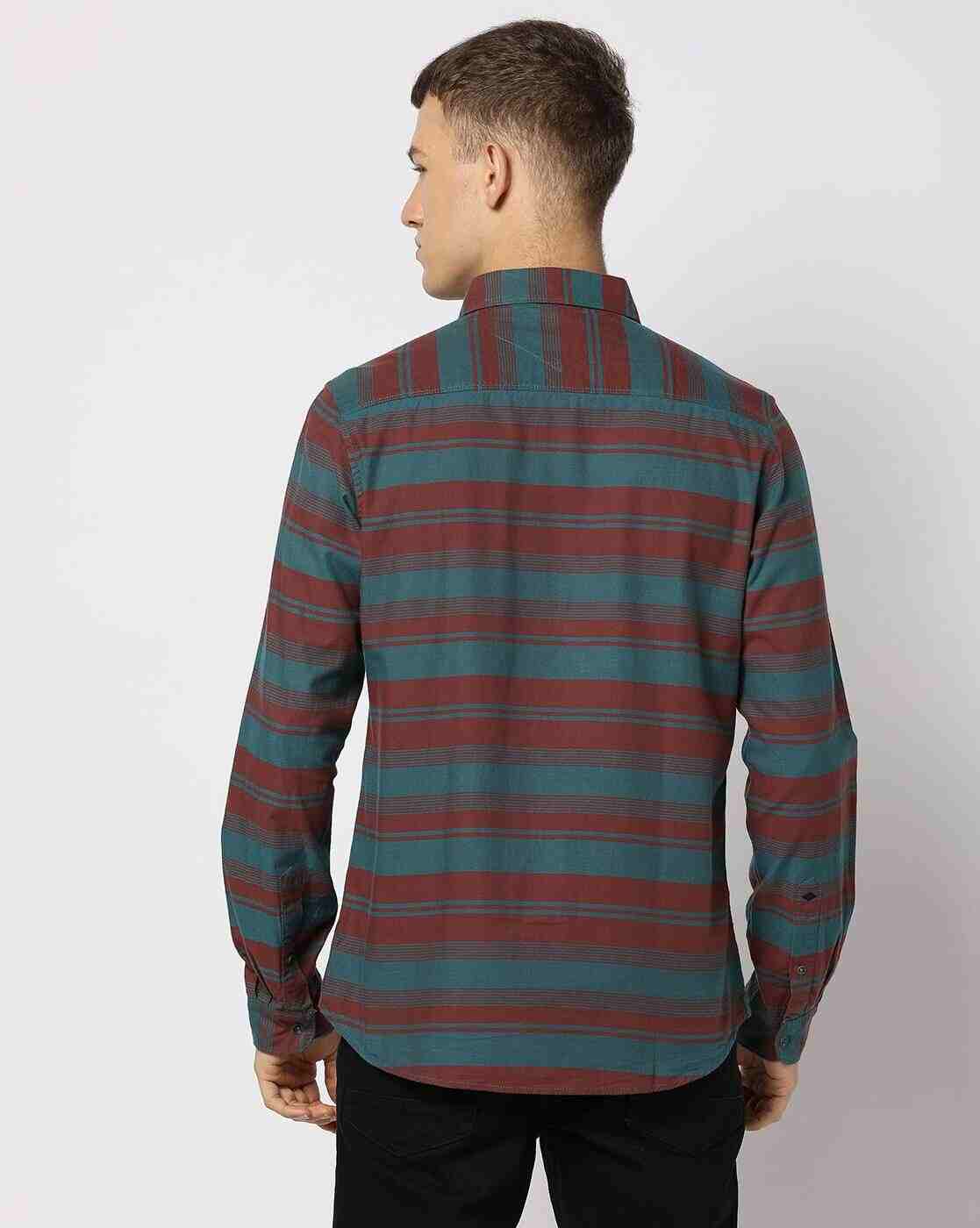 Lee Cooper | Men Striped Regular Fit Shirt|2