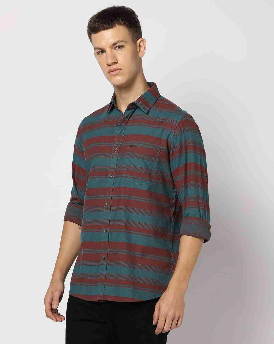 Lee Cooper | Men Striped Regular Fit Shirt|3