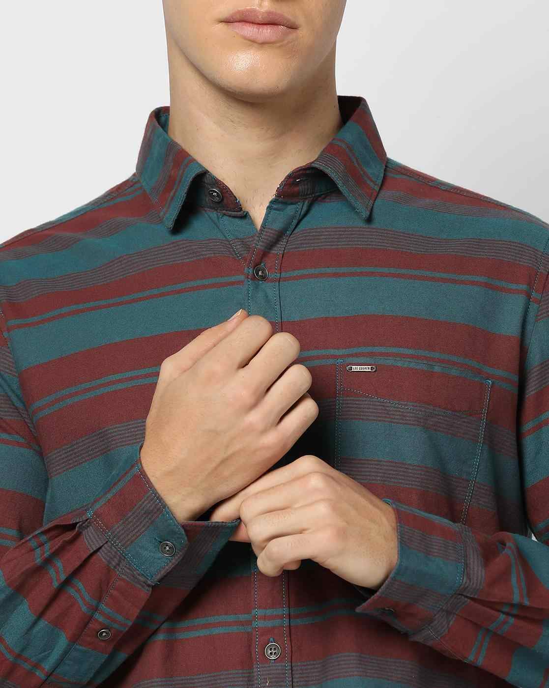 Lee Cooper | Men Striped Regular Fit Shirt|4