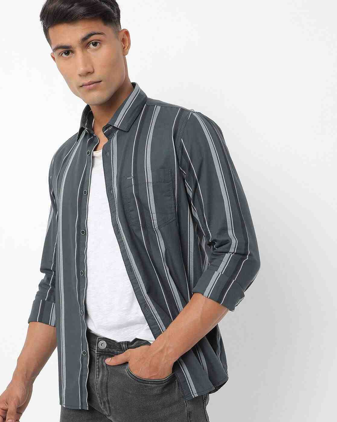 Lee Cooper | Striped Shirt with Patch Pocket|0