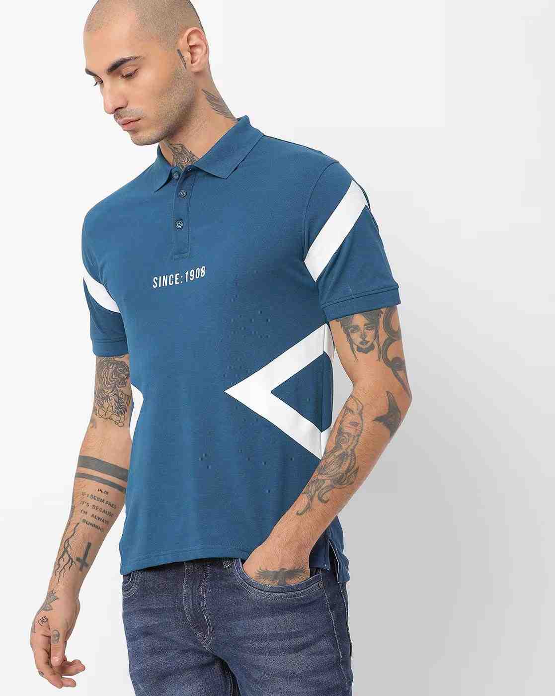 Lee Cooper | Geometric Print Polo T-shirt|0