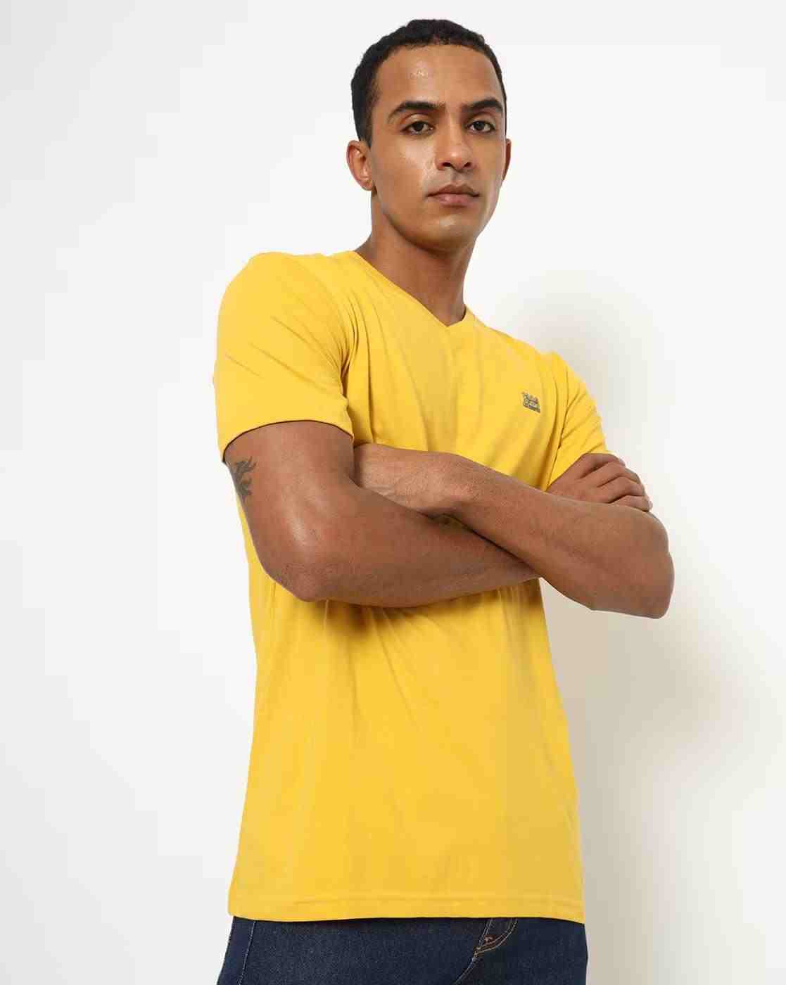 Lee Cooper | Regular Fit V-neck T-Shirt with Placement Brand Print|0