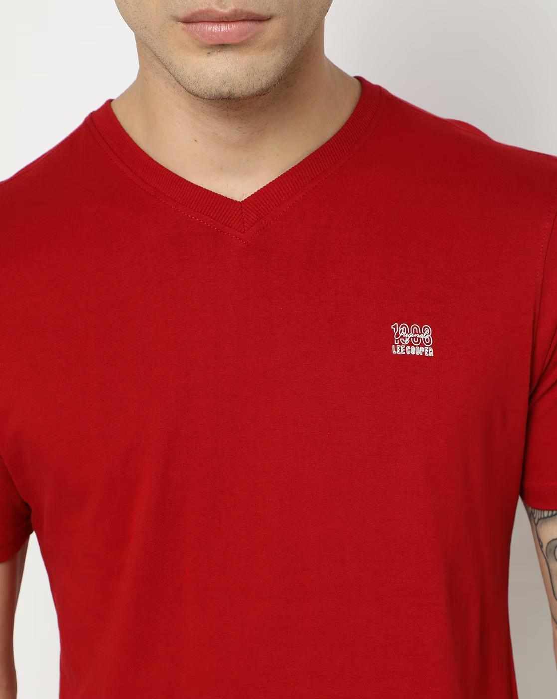 Lee Cooper | Brand Print V-neck T-shirt|3
