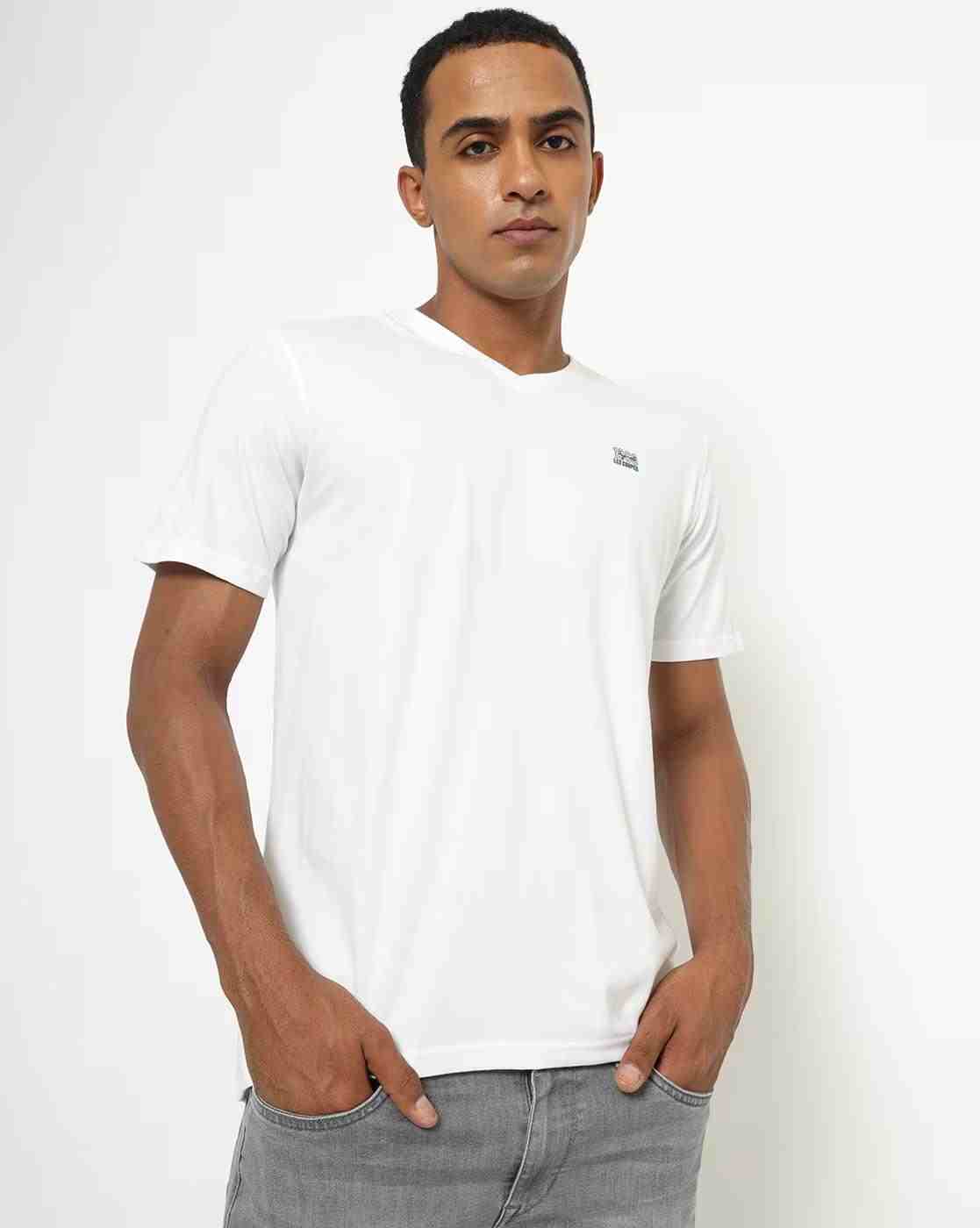 V-neck T-shirt with Brand Print
