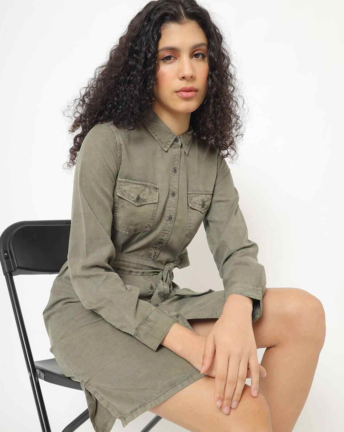 Lee Cooper | Shirt Dress with Waist Tie-Up|0