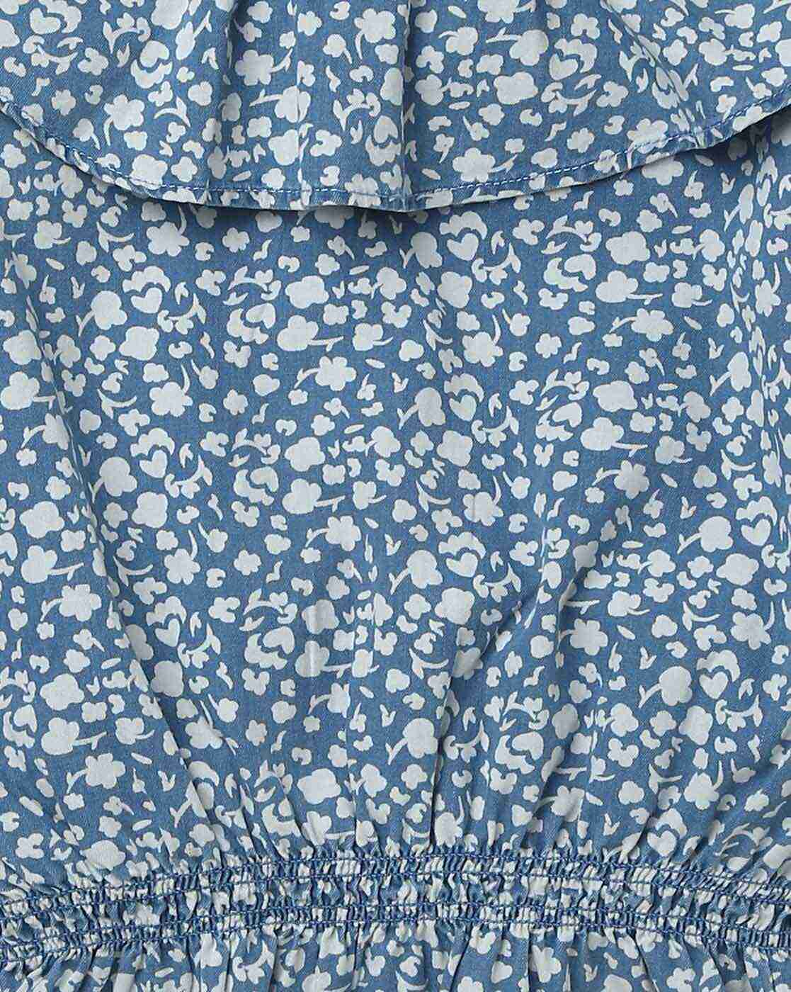 Lee Cooper | Floral Print Cold-Shoulder Top with Bishop Sleeves|2