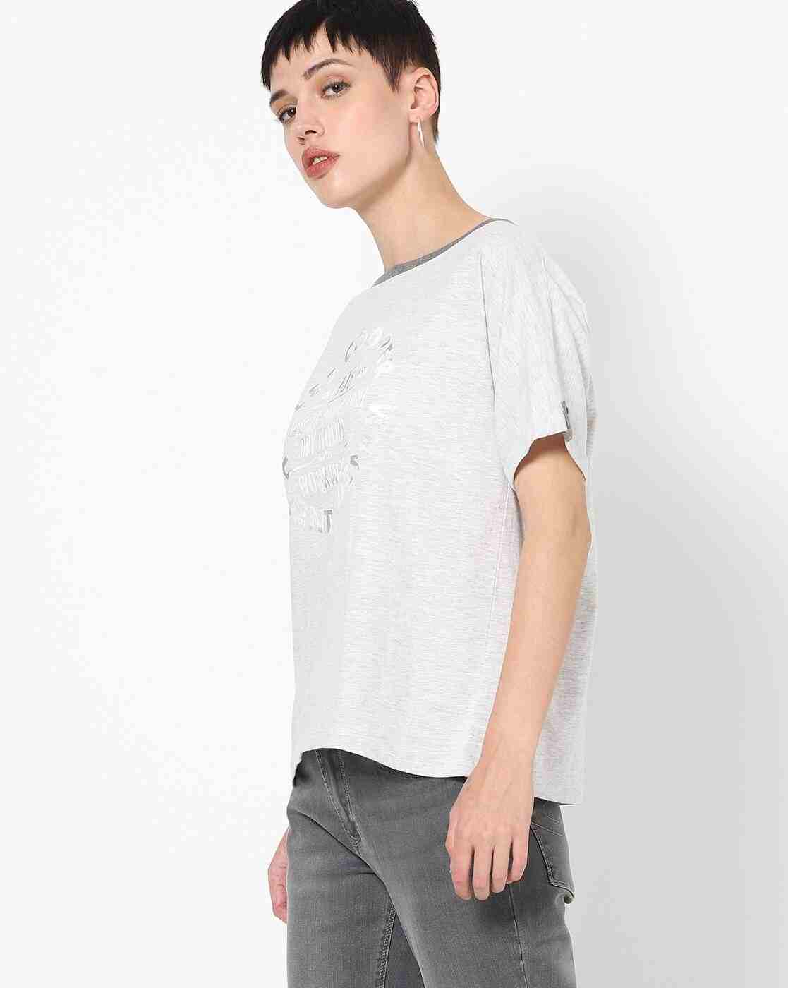 Lee Cooper | Brand Print Crew-Neck T-shirt with Pull-Tab Sleeves|1