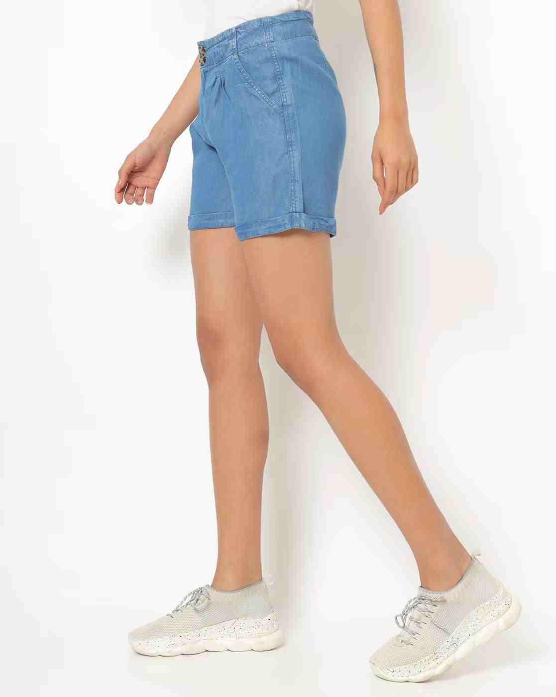 Lee Cooper | Lightly Washed Denim Shorts with Insert Pockets|1