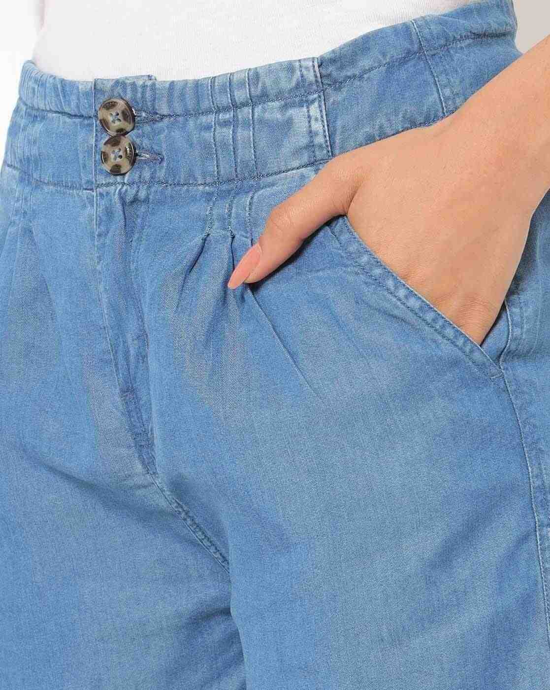 Lee Cooper | Lightly Washed Denim Shorts with Insert Pockets|3