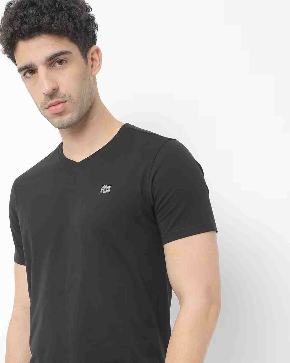 Regular Fit Brand Print V-neck T-Shirt