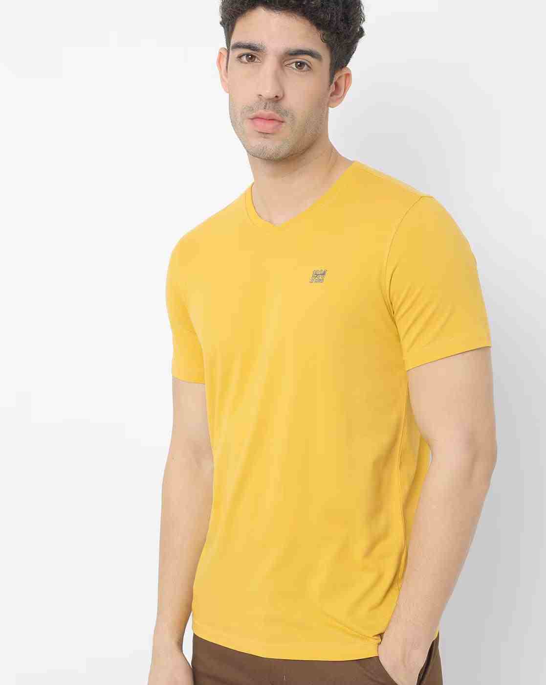 Regular Fit Brand Print V-neck T-Shirt