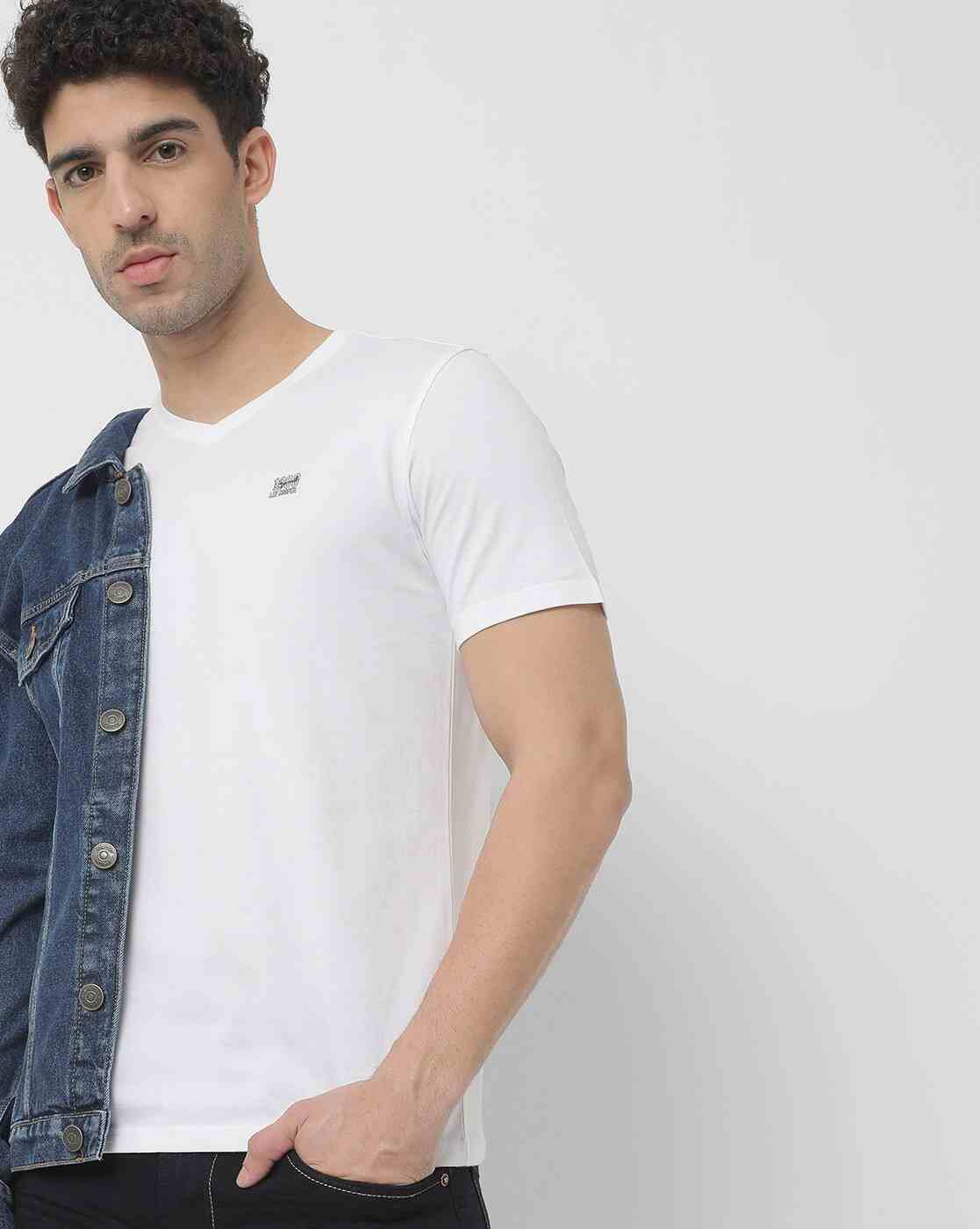 Lee Cooper | Regular Fit Brand Print V-neck T-Shirt|0